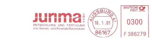 Freistempel F386279 Augsburg - Jurima GmbH - Entwicklung und Fertigung von Gummi- und Kunststoffprodukten (#2845)
