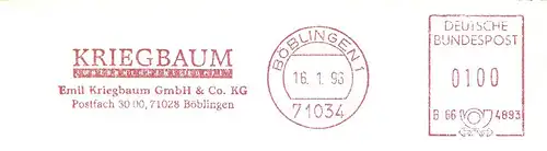 Freistempel B66 4893 Böblingen - KRIEGBAUM Unternehmensgruppe - Emil Kriegbaum GmbH & Co. KG (#2842)