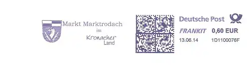 Freistempel 1D1100076F Markt Marktrodach - Markt Marktrodach im Kronacher Land (Abb. Wappen) (#2820)