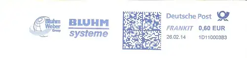 Freistempel 1D110003B3 - BLUHM SYSTEME - Bluhm Weber Group (Abb. Globus) (#2815)