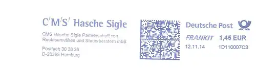 Freistempel 1D110007C3 Hamburg - CMS Hasche Sigle Partnerschaft von Rechtsanwälten und Steuerberatern mbH (#2812)