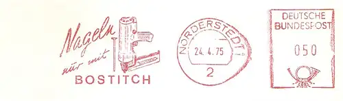 Freistempel Norderstedt - Nageln nur mit BOSTITCH (Abb. Nagelmaschine, Nagel) (#2798)