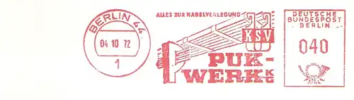 Freistempel Berlin - PUK-WERK KG / KSV / Alles zur Kabelverlegung (Abb. Kabelbühne) (#2792)