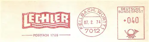 Freistempel Fellbach, Württ - LECHLER - Postfach 1709 (#2779)