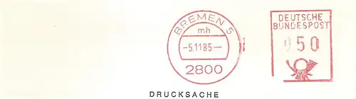 Postfreistempel Bremen 5 - mh - 1985 (#3012)