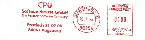 Freistempel F75 5946 Augsburg - CPU Softwarehouse GmbH - The Finance Software Company (#3165)