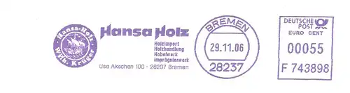 Freistempel F743898 Bremen - Hansa Holz - Holzimport Holzhandlung Hobelwerk Imprägnierwerk (#3080)