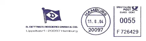 Freistempel F726429 Hamburg - B. Dettmer Reederei (Abb. Flagge) (#2937)