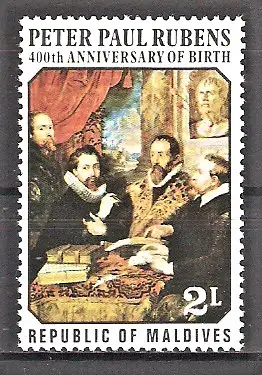 Briefmarke Malediven Mi.Nr. 703 ** 400. Geburtstag von Peter Paul Rubens 1977
