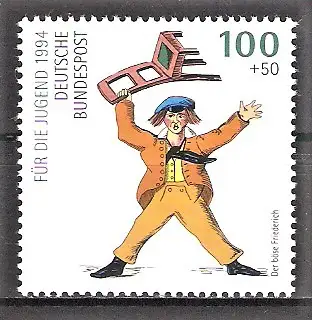 Briefmarke BRD Mi.Nr. 1729 ** 100. Todestag von Dr. Heinrich Hoffmann 1994 / Der böse Friederich
