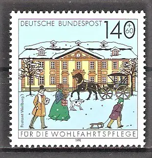 Briefmarke BRD Mi.Nr. 1568 ** Historische Posthäuser in Deutschland 1991 / Postamt Weilburg