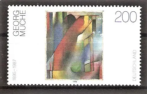 Briefmarke BRD Mi.Nr. 1844 ** Deutsche Malerei des 20. Jahrhunderts 1996 / "Für Wilhelm Runge" von Georg Muche