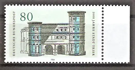 Briefmarke BRD Mi.Nr. 1197 ** Seitenrand rechts - 2000 Jahre Stadt Trier 1984 / Porta Nigra