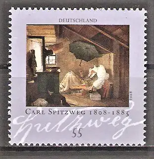 Briefmarke BRD Mi.Nr. 2647 ** 200. Geburtstag von Carl Spitzweg 2008 / Gemälde "Der arme Poet"