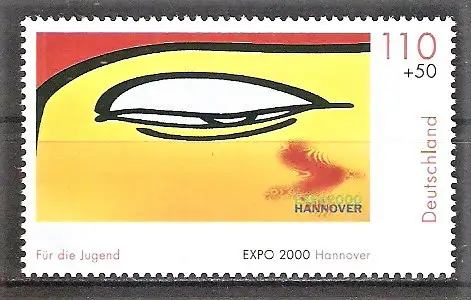 Briefmarke BRD Mi.Nr. 2120 ** EXPO 2000 - Treffpunkt der Jugend der Welt 2000 / "Auge des Buddha"