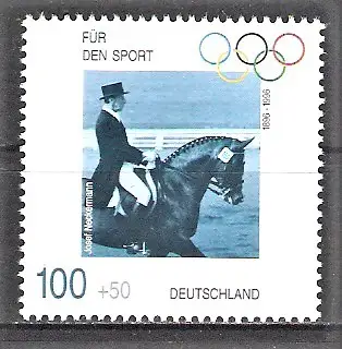 Briefmarke BRD Mi.Nr. 1862 ** Sporthilfe 1996 - 100 Jahre Olympische Spiele der Neuzeit - Deutsche Olympiasieger / Josef Neckermann