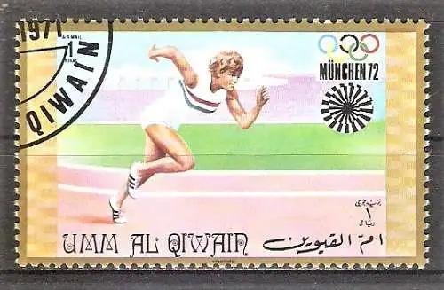 Briefmarke Umm al-Qiwain Mi.Nr. 473 A o Olympische Sommerspiele München 1971 / Sprint