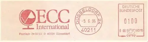 Freistempel B66 8315 Düsseldorf - ECC International (Abb. Stilisierter Globus) (#2702)