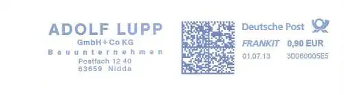 Freistempel 3D060005E5 Nidda - Adolf Lupp GmbH + Co KG / Bauunternehmen (#2700)