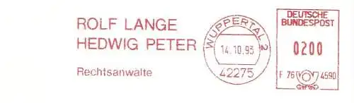 Freistempel F76 4590 Wuppertal - Rechtsanwälte Rolf Lange - Hedwig Peter (#2651)