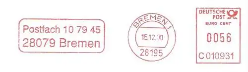 Freistempel C010931 Bremen - Postfach 107945 28079 Bremen (#2642)