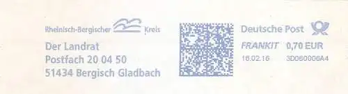 Freistempel 3D060006A4 Bergisch Gladbach - Der Landrat - Rheinisch-Bergischer Kreis (#2632)