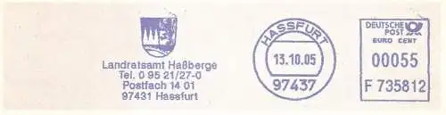 Freistempel F735812 Hassfurt - Landratsamt Haßberge (Abb. Wappen) (#2593)