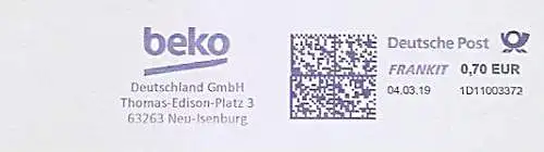 Freistempel 1D11003372 Neu-Isenburg - beko Deutschland GmbH (#712)
