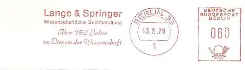 Freistempel Berlin - Lange & Springer - Wissenschaftliche Buchhandlung / Über 150 Jahre im Dienste der Wissenschaft (#2505)