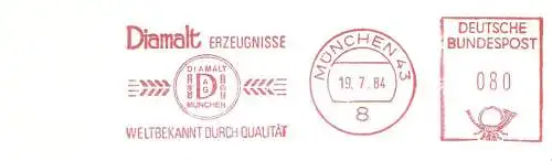 Freistempel München - Diamalt AG München / Diamalt Erzeugnisse - Weltbekannt durch Qualität (#2503)