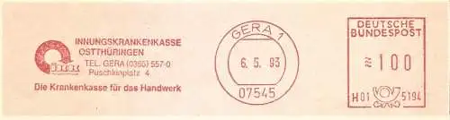 Freistempel H01 5194 Gera - Innungskrankenkasse Ostthüringen / Die Krankenkasse für das Handwerk (#2486)