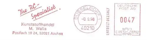 Freistempel C09 0762 Düsseldorf - Kunststoffhandel M. Walla, Postfach 1924, 52021 Aachen / Ihr PC-Spezialist (#2480)