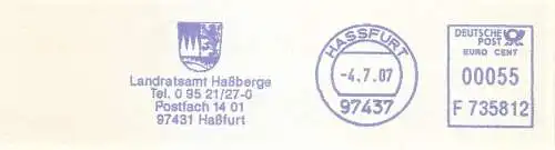 Freistempel F735812 Hassfurt - Landratsamt Haßberge (Abb. Wappen) (#2456)