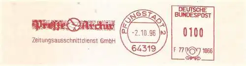 Freistempel F77 1066 Pfungstadt - Presse Archiv Zeitungsausschnittdienst GmbH (#2422)