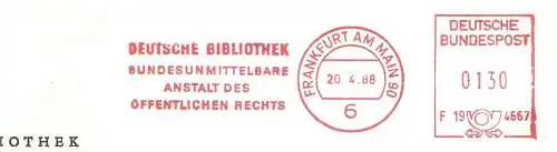Freistempel F19 4667 Frankfurt am Main - DEUTSCHE BIBLIOTHEK - Bundesunmittelbare Anstalt des Öffentlichen Rechts (#2392)