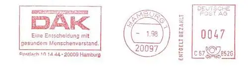 Freistempel C67 852G Hamburg - DAK - Eine Entscheidung mit gesundem Menschenvertand. (#2391)