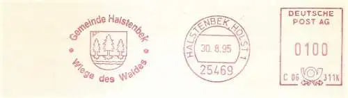 Freistempel C06 311K Halstenbek, Holst - Gemeinde Halstenbek - Wiege des Waldes (Abb. Wappen) (#2389)