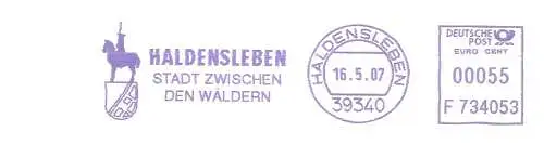 Freistempel F734053 Haldensleben - Stadt zwischen den Wäldern (Abb. Wappen) (#2387)