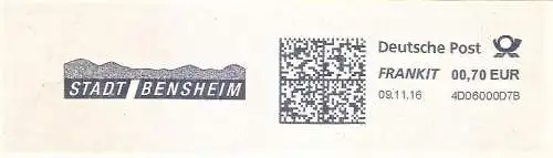 Freistempel 4D06000D7B Bensheim - Stadt Bensheim (#2287)