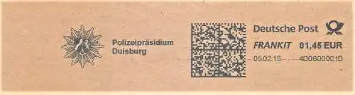 Freistempel 4D06000C1D Duisburg - Polizeipräsidium Duisburg (Abb. Polizeistern) (#2288)