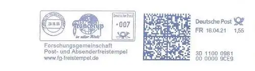 Freistempel 3D11000961 Weimar - Forschungsgemeinschaft Post- und Absenderfreistempel (Abb. Francotyp Freistempel) (#2286)
