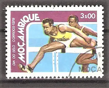 Briefmarke Mocambique Mi.Nr. 672 o Tag der Briefmarke 1978 / Sport - Hürdenlauf