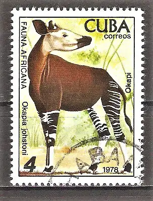 Briefmarke Cuba Mi.Nr. 2348 o Tiere des zoologischen Gartens von Havanna 1978 / Okapi (Okapia johnstoni)