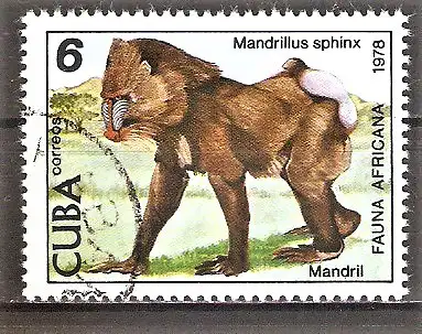 Briefmarke Cuba Mi.Nr. 2349 o Mandrill (Mandrillus sphinx)