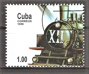 Briefmarke Cuba Mi.Nr. 4250 o 12. Kongress des Philatelistenverbandes 1999 / Dampflokomotive