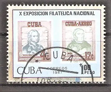 Briefmarke Cuba Mi.Nr. 3082 o 10. Nationale Briefmarkenausstellung 1987