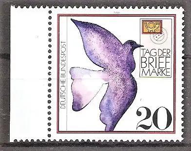 Briefmarke BRD Mi.Nr. 1388 ** Seitenrand links - Tag der Briefmarke 1988 / Brieftaube