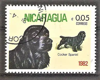 Briefmarke Nicaragua Mi.Nr. 2246 o Hunde 1982 / Cocker-Spaniel