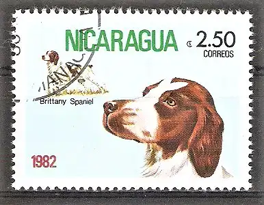 Briefmarke Nicaragua Mi.Nr. 2249 o Hunde 1982 / Englischer Spaniel