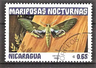 Briefmarke Nicaragua Mi.Nr. 2378 o Schmetterlinge 1983 / Nachtfalter (Pholus lasbruscae)